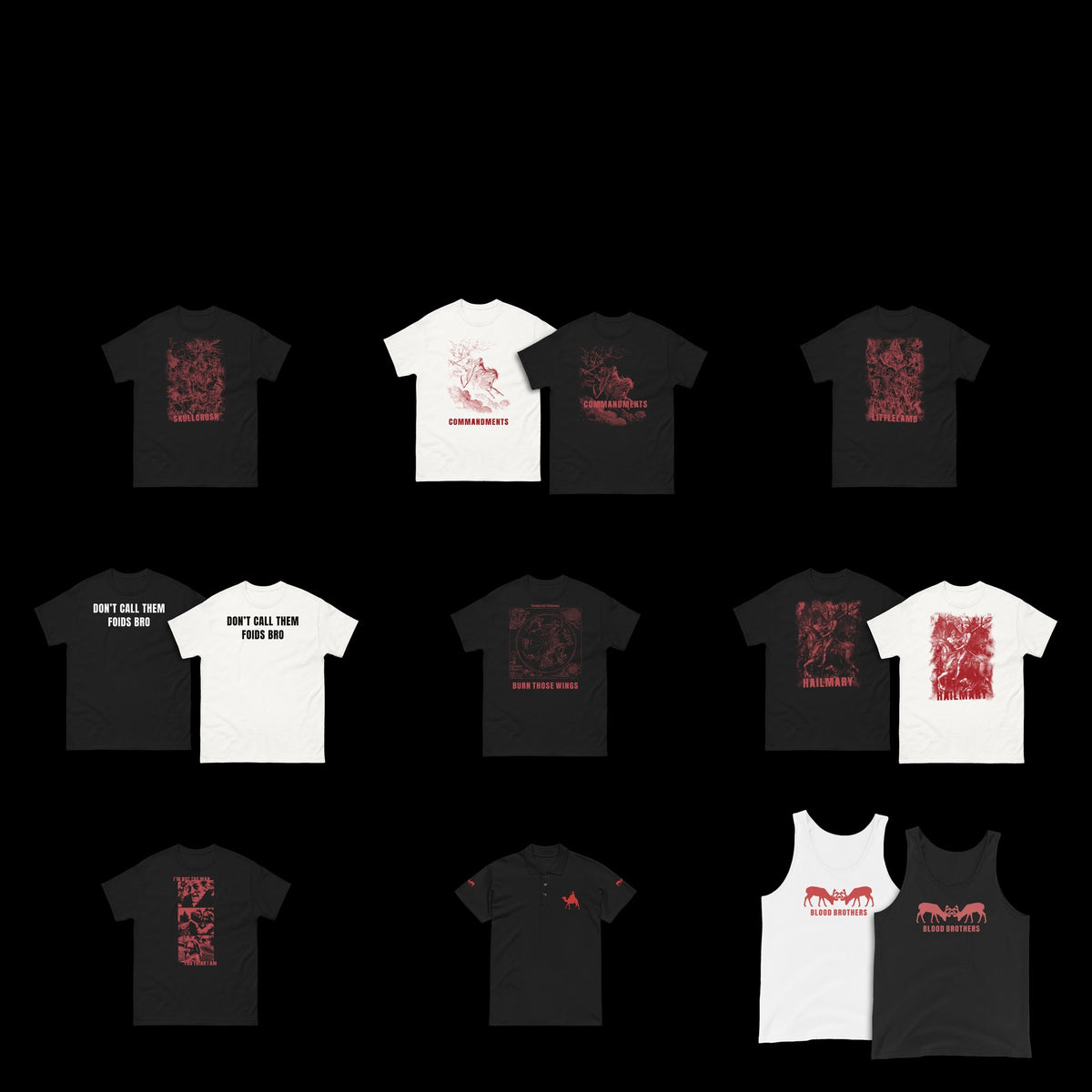 First Fire collection, every shirt